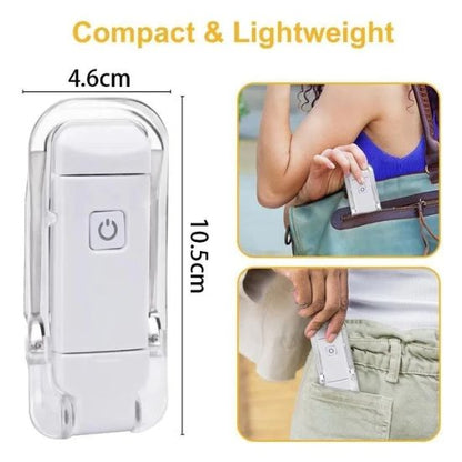 Portable rechargeable book light for reading while traveling