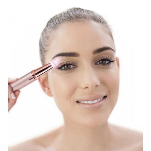 Portable facial hair remover with a compact design for quick and convenient everyday grooming.