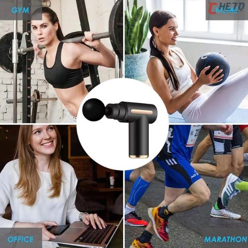 Portable muscle massage gun with a compact lightweight design for everyday relaxation and fitness routines.