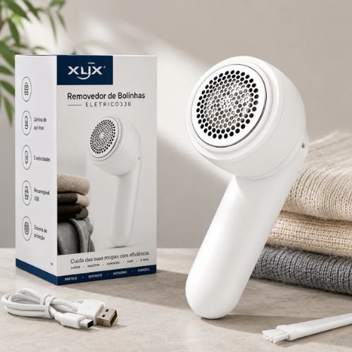 Portable rechargeable lint remover for keeping clothes and household fabrics looking clean and refreshed.