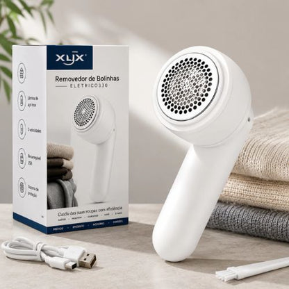 Portable rechargeable lint remover for keeping clothes and household fabrics looking clean and refreshed.