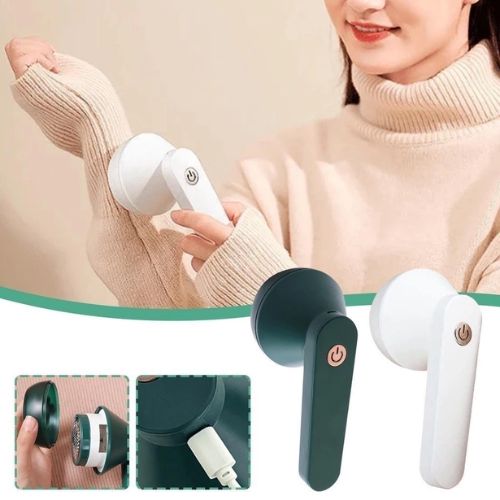 Rechargeable clothing lint remover that helps remove unwanted fuzz and pills from everyday garments.