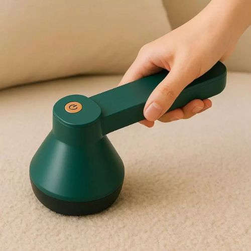 Rechargeable fabric defuzzer for refreshing clothing, blankets, upholstery, and other fabric items.