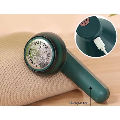 Rechargeable lint shaver for clothes designed to remove fuzz and pills while refreshing fabric surfaces.
