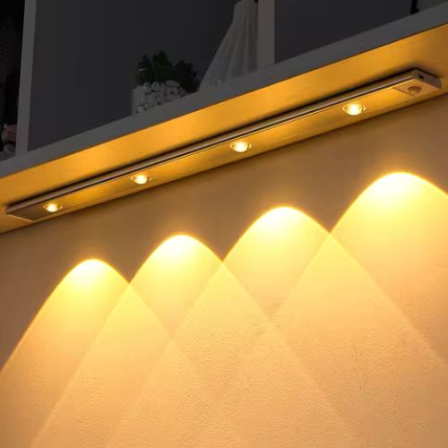 SmartGlow motion sensor LED light bar with rechargeable USB power for convenient home lighting.