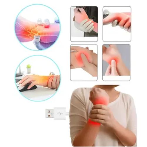 Soft adjustable heated wrist wrap that delivers consistent warmth with a comfortable fit.