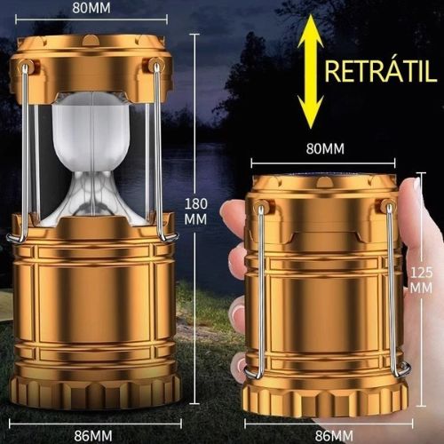 Solar rechargeable camping lantern with flexible charging options for tents, campsites, and outdoor trips.