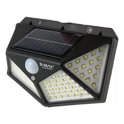 Solar wall light with motion sensor designed for convenient outdoor lighting near walls, doors, and entrances.