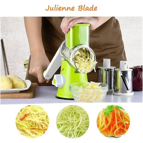 Suction base vegetable slicer designed to stay securely in place on smooth kitchen surfaces.