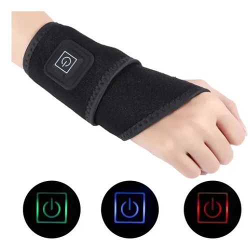 Three-level heated wrist wrap designed for a secure fit and personalized warmth throughout the day.