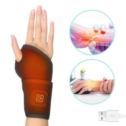 USB heated wrist wrap with adjustable strap and three heat levels for comfortable everyday warmth.