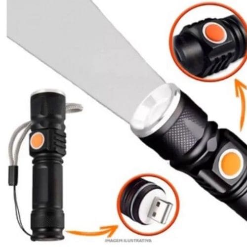 USB rechargeable flashlight with convenient charging for everyday and outdoor use.