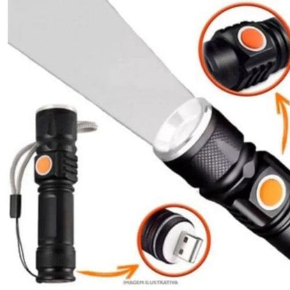 USB rechargeable flashlight with convenient charging for everyday and outdoor use.