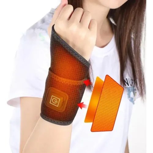 USB wrist warmer brace with adjustable fit and customizable heat levels for daily comfort.