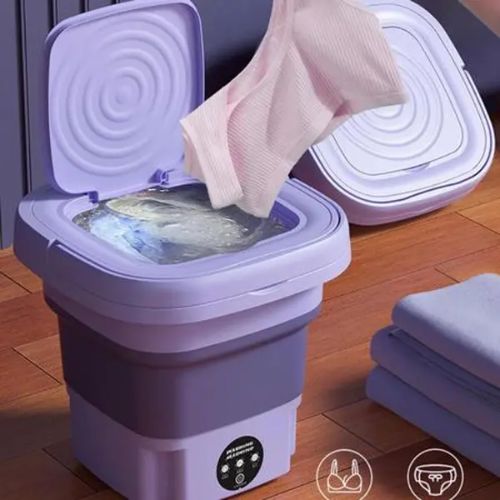 WashGo portable foldable mini washing machine for convenient laundry cleaning in small spaces.