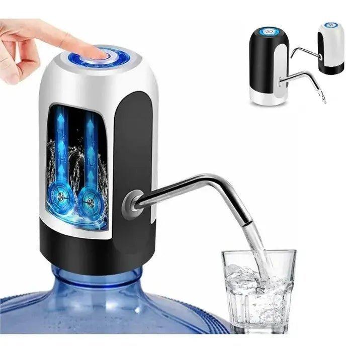 Water bottle pump dispenser designed to make dispensing drinking water quick and convenient.